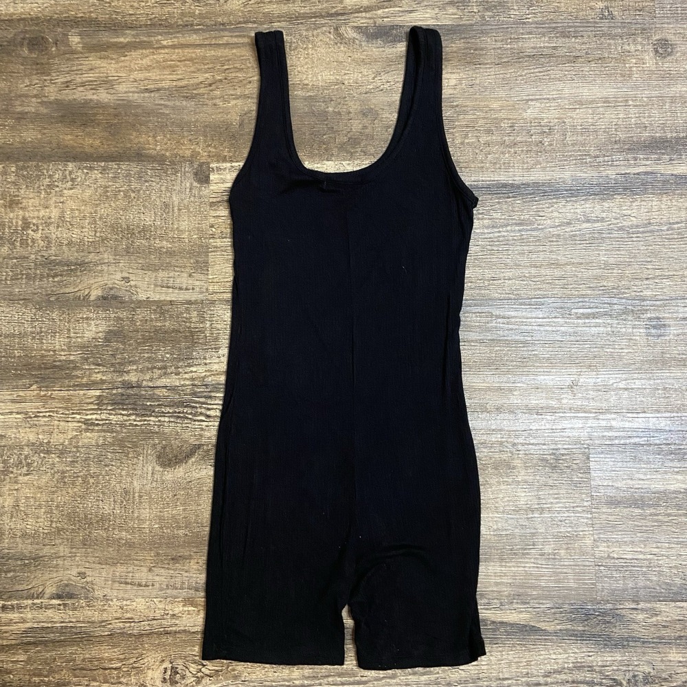 Active Basic Women's Small Unitard Black Ribbed Athleisure Training Bodycon Gym - Picture 3 of 7